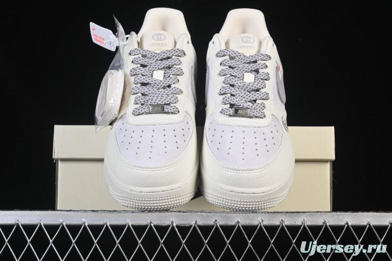 Nike Air Force 1'07 Low Gucci Collaboration White Light Brown Low-Top Casual Sneakers - YF9511-807