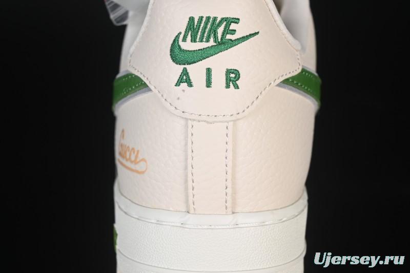Nike Air Force 1 '07 Low Gucci Collaboration White Brown Green Casual Sneakers - YF9511-804