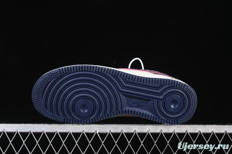 Nike Air Force 1 '07 Low Supreme Collaboration White Blue Wine Red Casual Sneakers - YF9511-801
