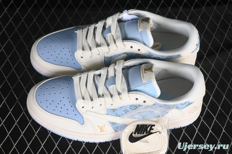 Nike Travis Scott x Fragment Design x Air Jordan 1 Low OG SP AJ1 Low Top Casual Sneakers - ZH2598-163