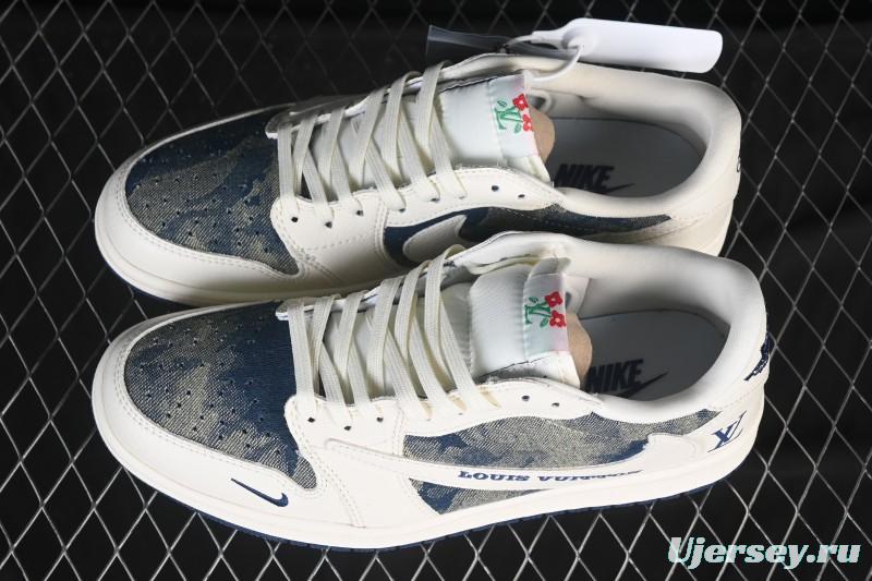 Nike Travis Scott x Fragment Design x Air Jordan 1 Low OG SP AJ1 Low Top Casual Sneakers - LD2028-044