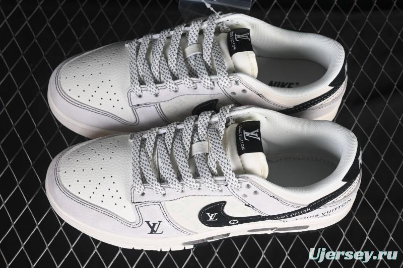 Nike SB Dunk Low LV Collaboration Graffiti Dual-Color Anniversary High-End Custom Low-Top Casual Skate Shoes - CX5050-Y01