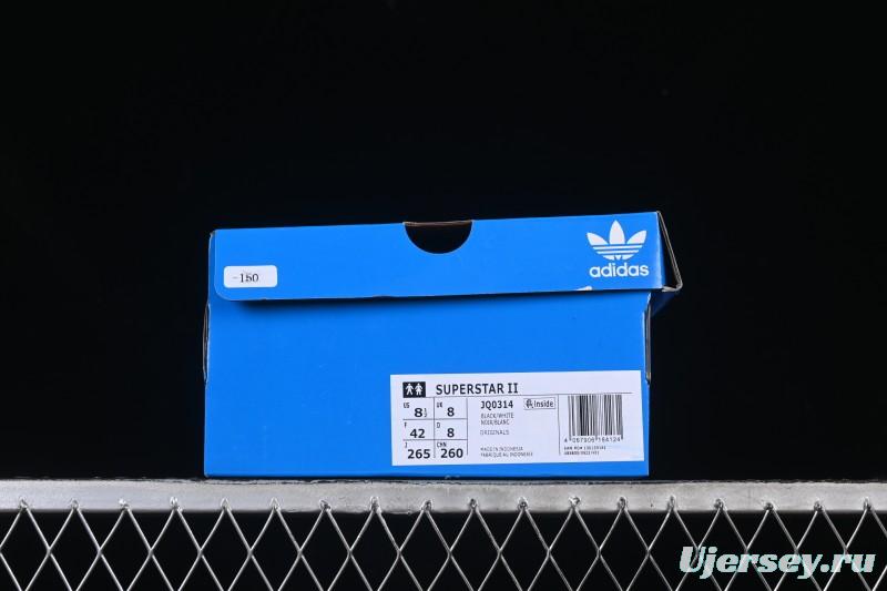 Adidas Superstar II J Casual Sneakers with Shell Toe Design - JQ0314