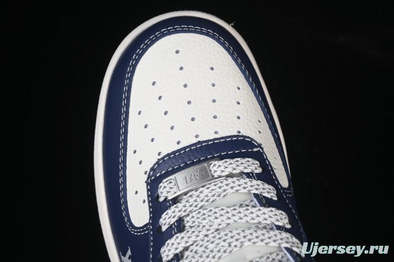 Nike Air Force 1 '07 Low LV Collaboration Navy Blue Cashew Flower Casual Sneakers - JP8028-009