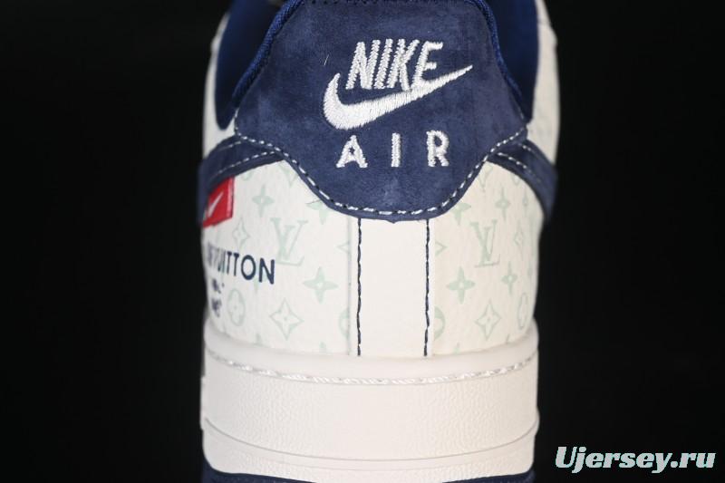 Nike Air Force 1 '07 Low LV Collaboration Print Light Blue Swoosh Casual Sneakers - MZ9588-817