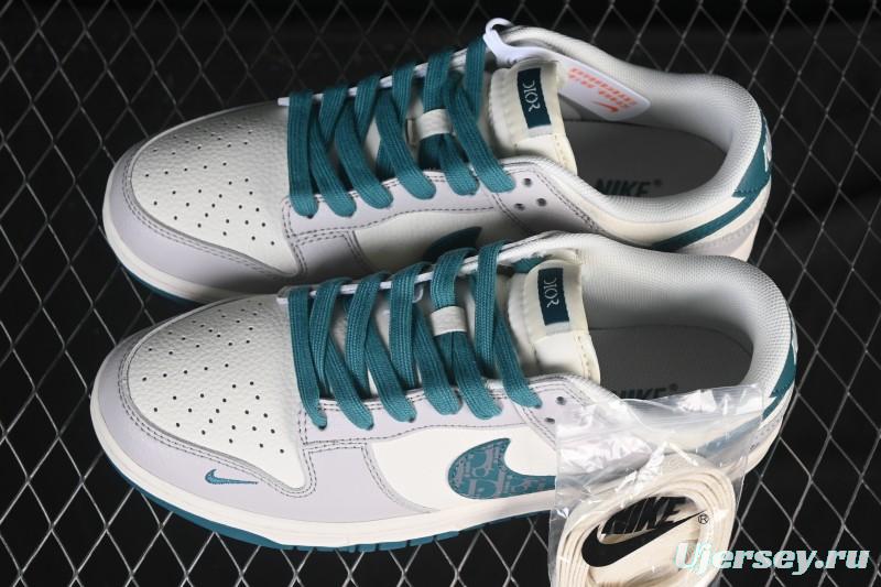 Nike SB Dunk Low Dior Collaboration White Gray Anniversary High-End Custom Low-Top Casual Skate Shoes ZH2588-277