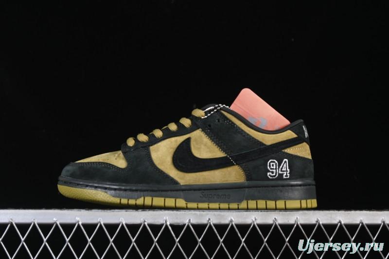 Nike Supreme Dunk SB Dunk Low Brown Yellow Casual Skate Shoes - HQ8487-300