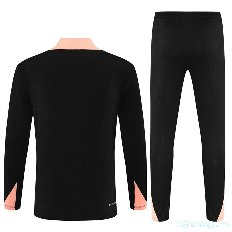 Player Version 25/26 France Black Half Zipper Jacket+Long Pants