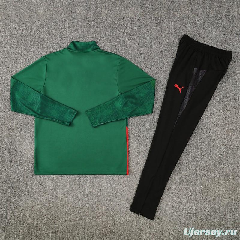 25/26 AC Milan Green Camouflage Half Zipper Jacket+Long Pants