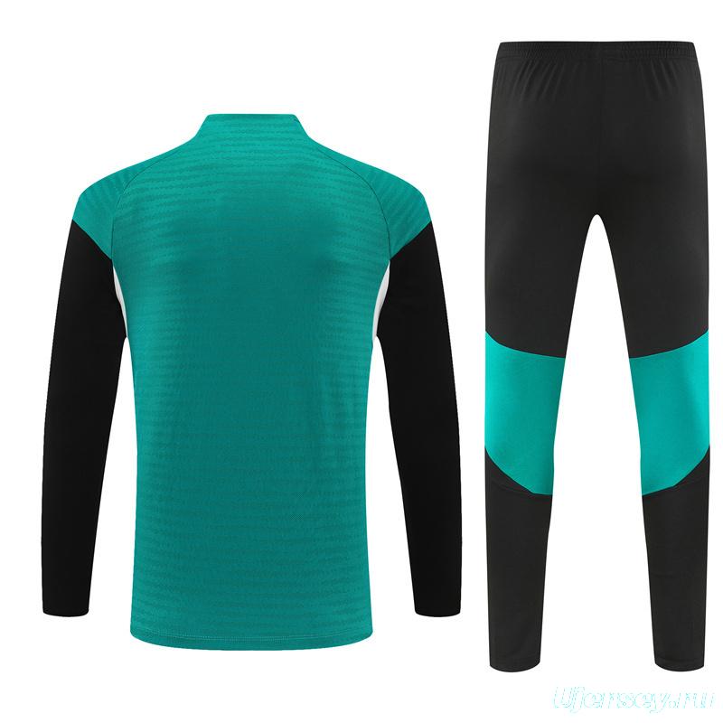Player Version 25/26 Liverpool Green AD on Both Sleeves Half Zipper Jacket+Long Pants