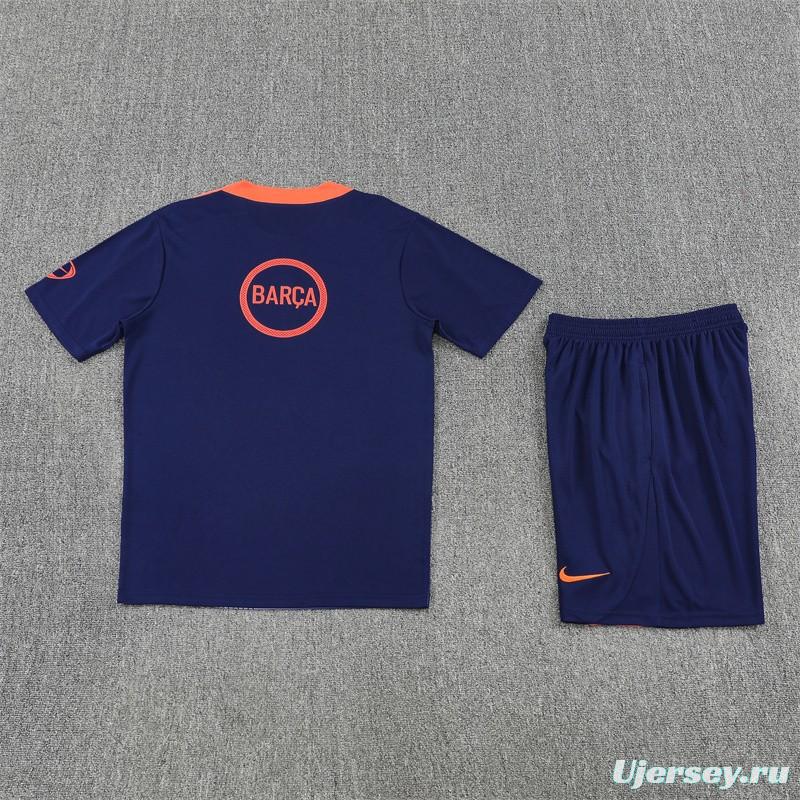 25/26 Barcelona Royal Blue Camouflage T90 Short Sleeve Jersey+Shorts