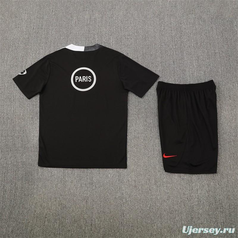 25/26 PSG Black T90 with XS Short Sleeve+Soccer Shorts