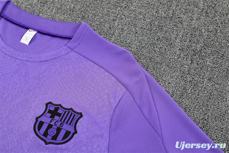 25/26 Barcelona Purple Joint Edition with XS Short Sleeve+Soccer Shorts