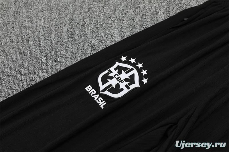 Player Version 25/26 Brazil Yellow Half Zipper Jacket+Long Pants