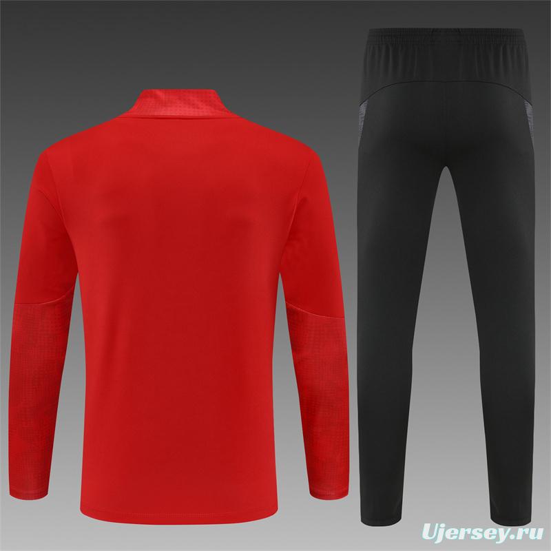 25/26 AC Milan Red Camouflage Half Zipper Jacket+Long Pants