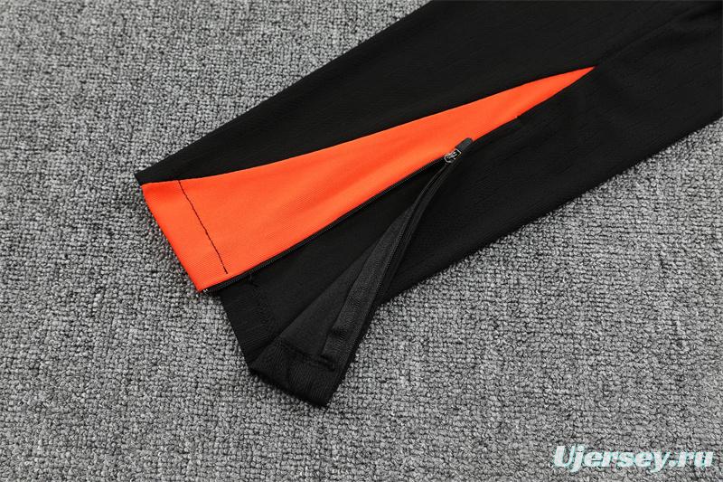 Player Version 25/26 Brazil Black Half Zipper Jacket+Long Pants