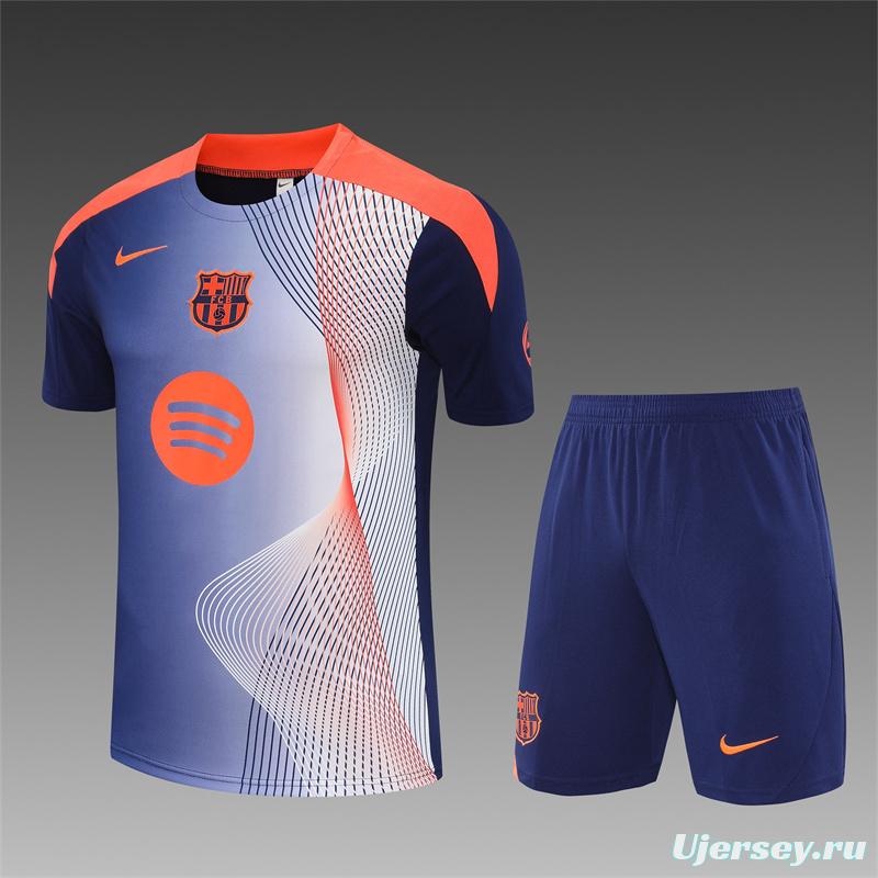 25/26 Barcelona Royal Blue Camouflage T90 Short Sleeve Jersey+Shorts