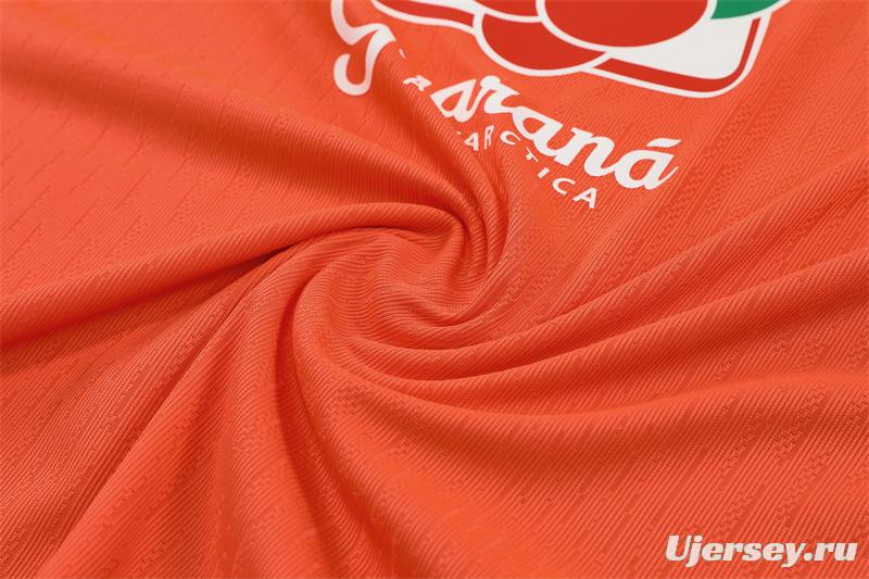 Player Version 25/26 Brazil Orange Half Zipper Jacket+Long Pants