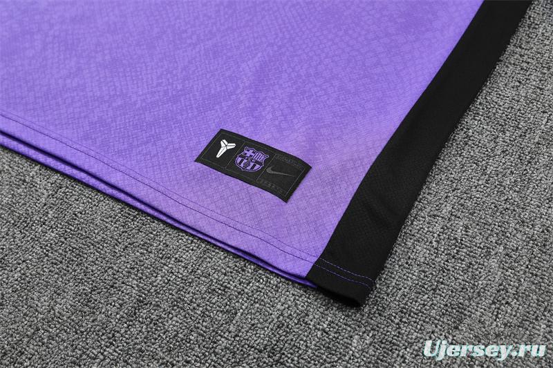 25/26 Barcelona Purple Joint Edition with XS Short Sleeve+Soccer Shorts