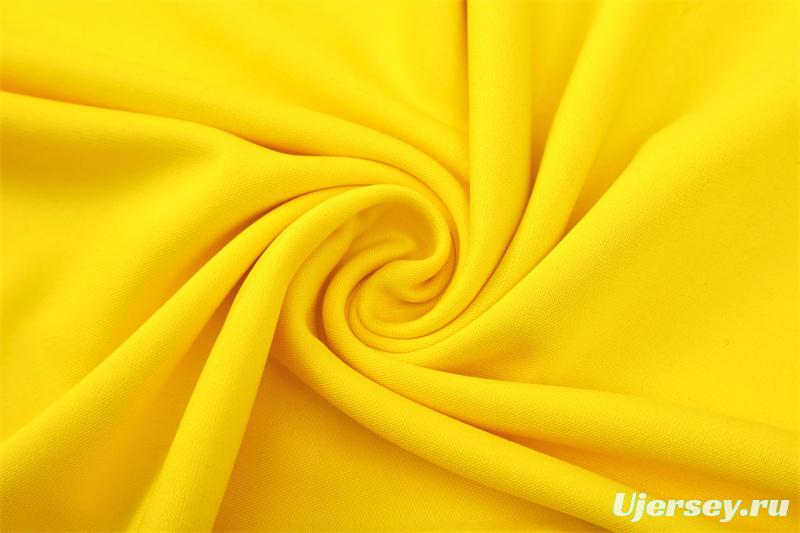 2002 Brazil Yellow Half Zipper Jacket+Long Pants