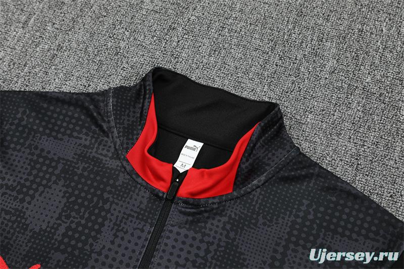 25/26 AC Milan Black Camouflage Half Zipper Jacket+Long Pants