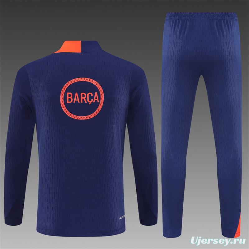 Player Version 25/26 Barcelona Royal Blue T90 Half Zipper Jacket+Long Pants