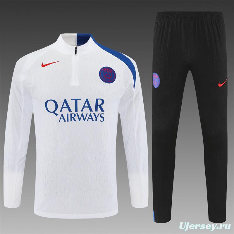 Player Version 25/26 Paris White T90 Half Zipper Jacket+Long Pants