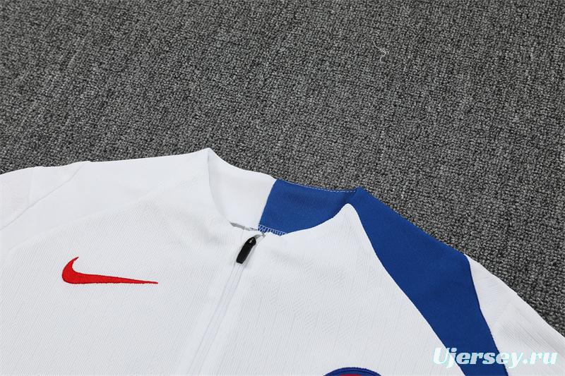 Player Version 25/26 Paris White T90 Half Zipper Jacket+Long Pants