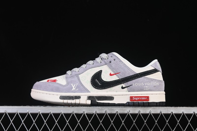 Nike SB Dunk Low LV Collaboration Graffiti Dual-Tone Custom Low-Top Skateboarding Shoes - CX5050-Y18