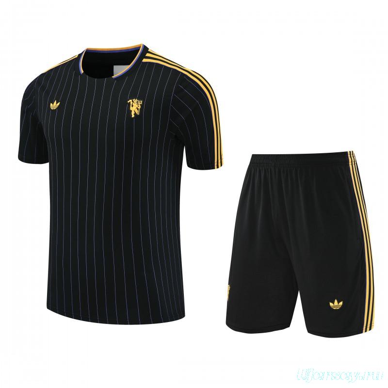 25/26 Manchester United Wine Short Sleeve Jersey+Shorts