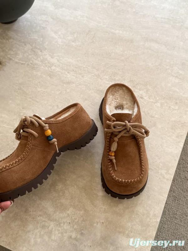 UGG Fall Winter New Potato Wool Slippers Retro Acrylic Buckle Design - KFY00250