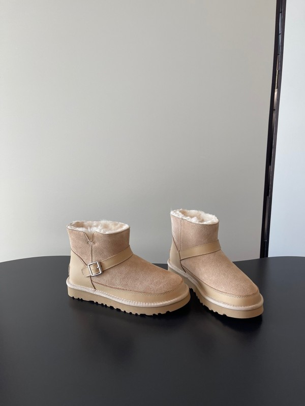 UGG 4512 Latest Buckle Flat Sole Premium Wool Anti-Slip Snow Boots - AS00290