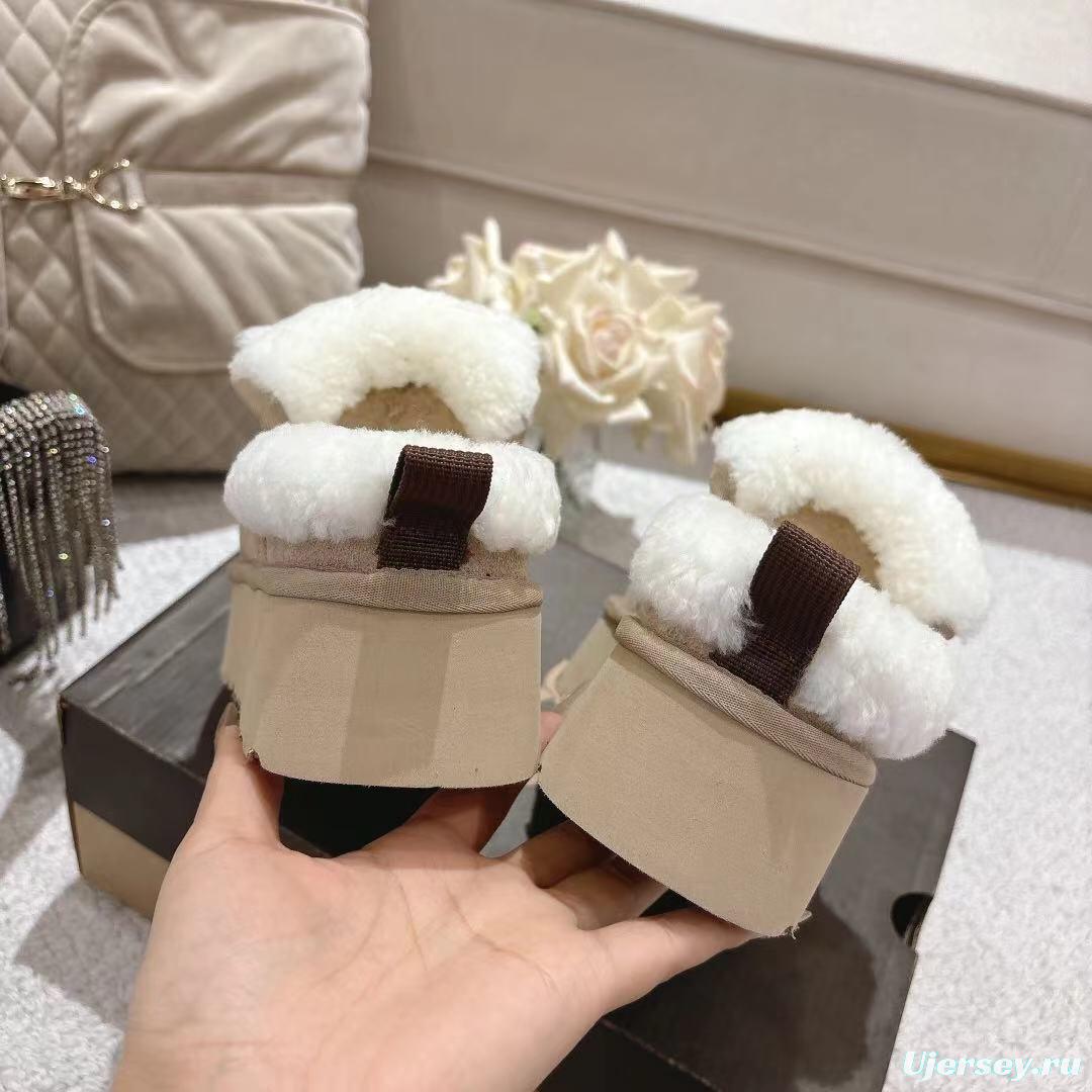 UGG 2025SS Michelin Caterpillar Slippers with Turned Fur Collar - LY00
