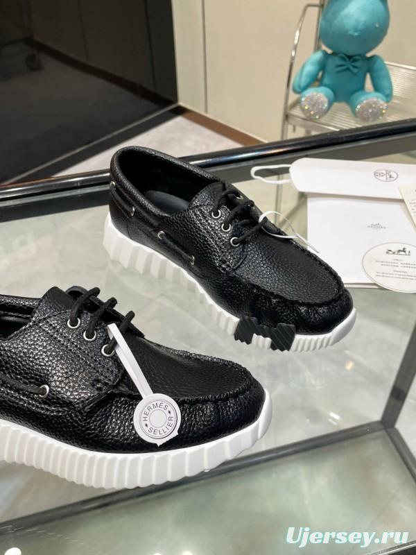 Hermès Classic Casual Sports Shoes with Exaggerated H Logo and Height Increase - LY00300