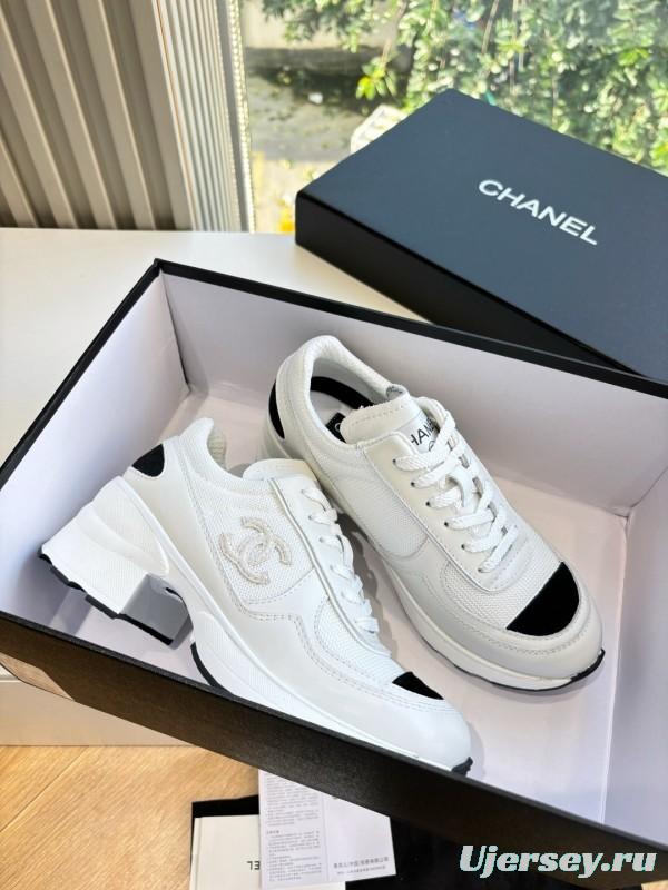 Chanel 2025 SS New Arrival High-Heel Two-Tone Casual Sneakers - KFY00320