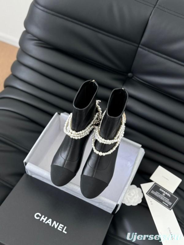 Chanel Pearl Collection Mary Jane Short Boots - LY00360