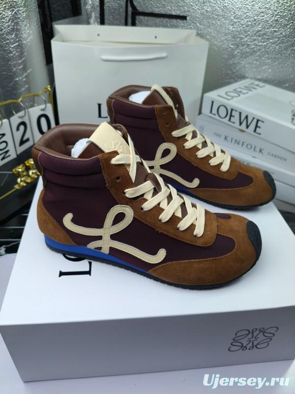 LOEWE High-Top German Training Sneakers Retro Fashion Casual White Shoes - LY00330