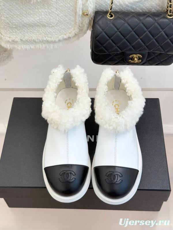 Chanel 25K Series Two-Tone CC Fur Snow Boots - KFY00270