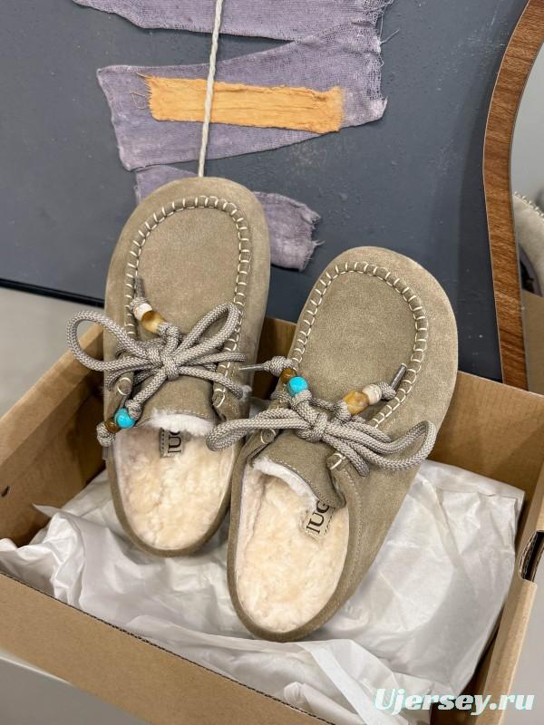 UGG 2025 SS Wool Slippers with Retro Buckle - KFY00240