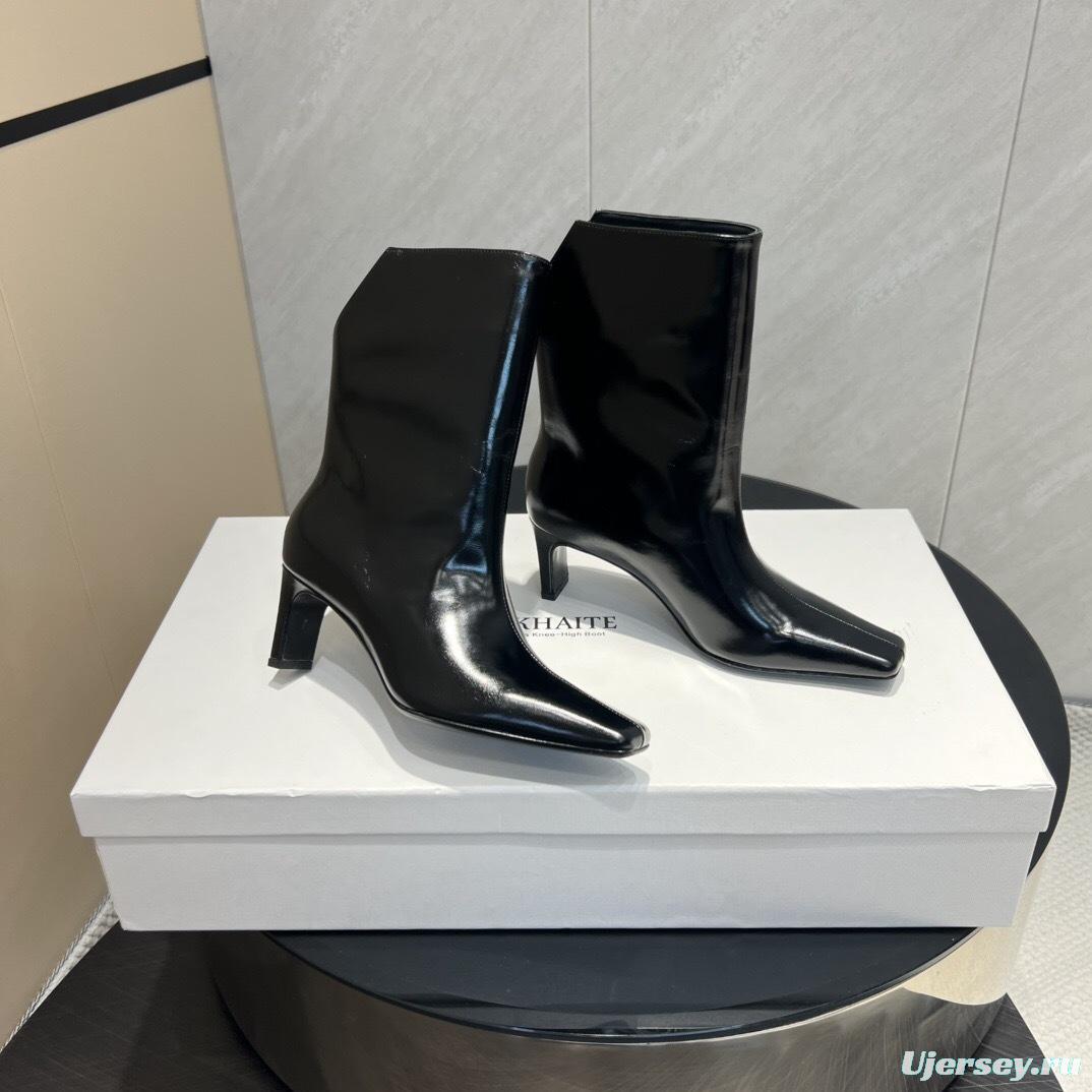 Khaite 2025/SS Fashion Square Toe Slip-On Ankle Boots - KFY00390