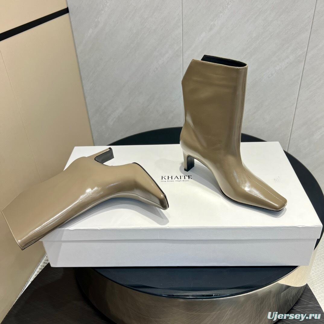 Khaite 2025 SS Collection Square Toe Slip-On Ankle Boots - KFY00390