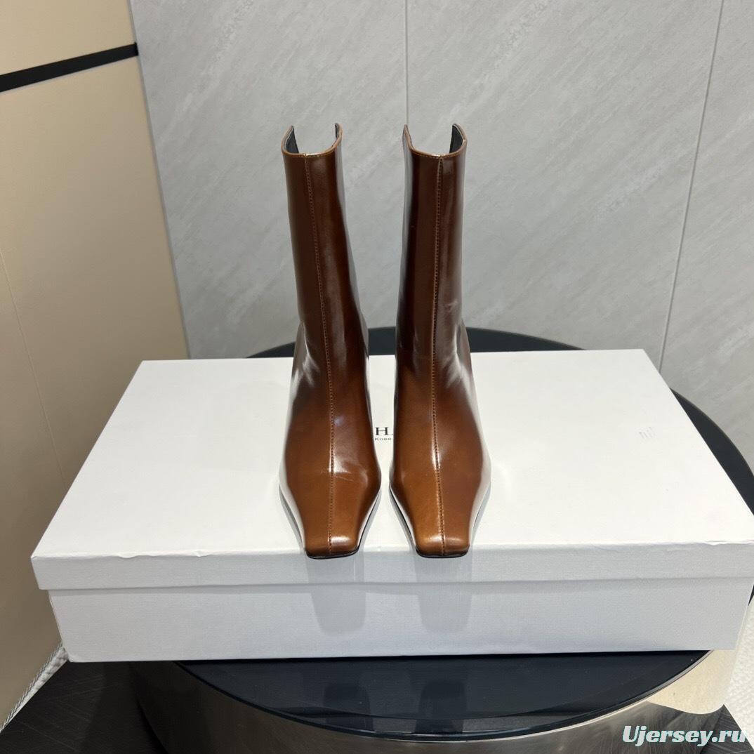 Khaite 2025/SS Square Toe Slip-On Ankle Boots - KFY00390