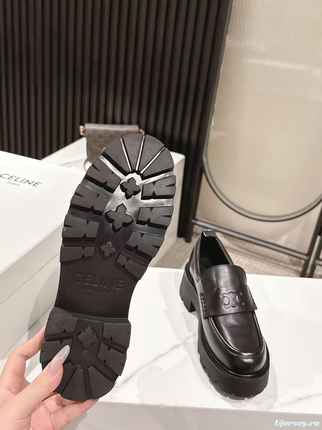 CELINE 2025/SS Lisa Same Style Platform Loafers - LY00300