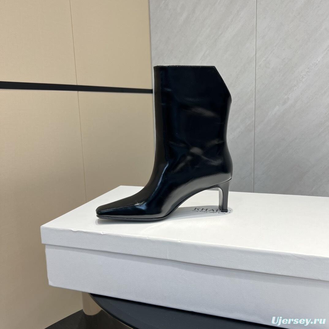 Khaite 2025/SS Fashion Square Toe Slip-On Ankle Boots - KFY00390