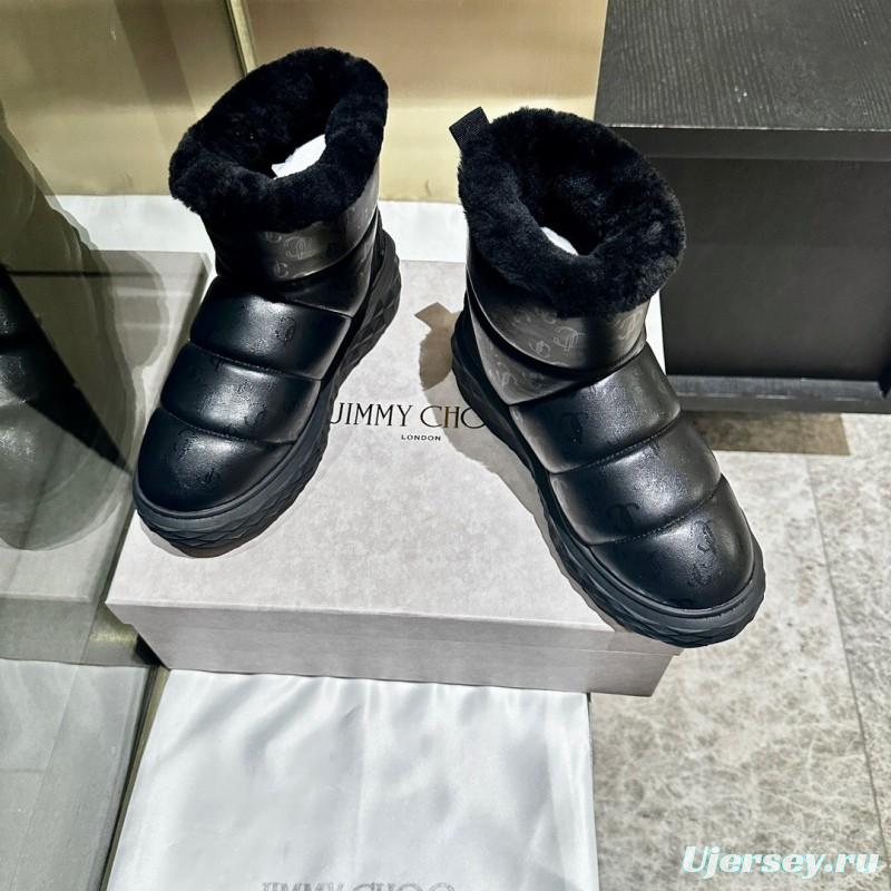 JIMMY CHOO 2025 SS Casual White Sneakers with Genuine Wool Snow Boots - LY00340
