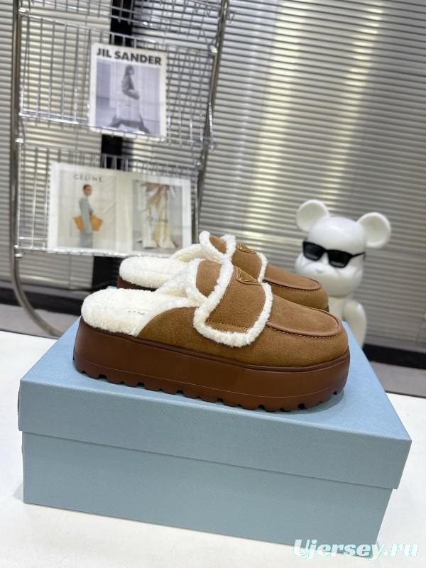 Prada 2025 SS Early Spring Fur Slippers - KFY00280