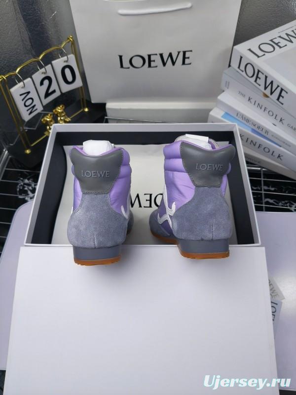 LOEWE High-Top German Training Sneakers Retro Casual White Shoes - LY00330