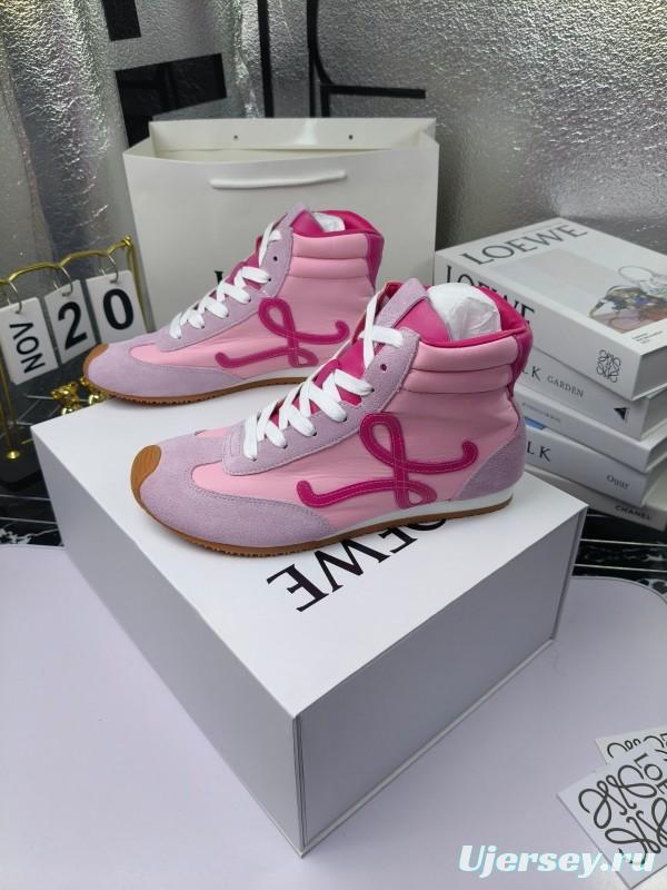 LOEWE High-Top German Training Sneakers Retro Fashion Casual White Shoes - LY00330