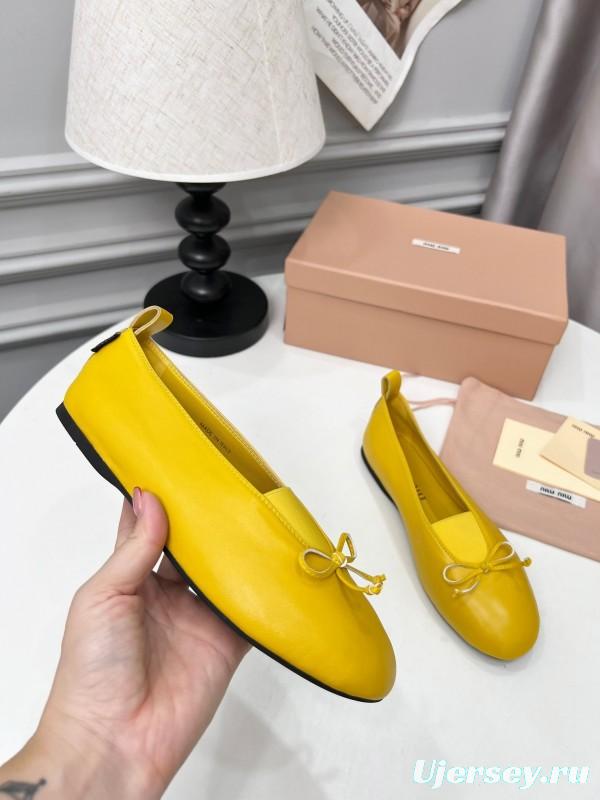 Miu Miu Ballet Flats Bow Mary Jane Shoes - LY00260