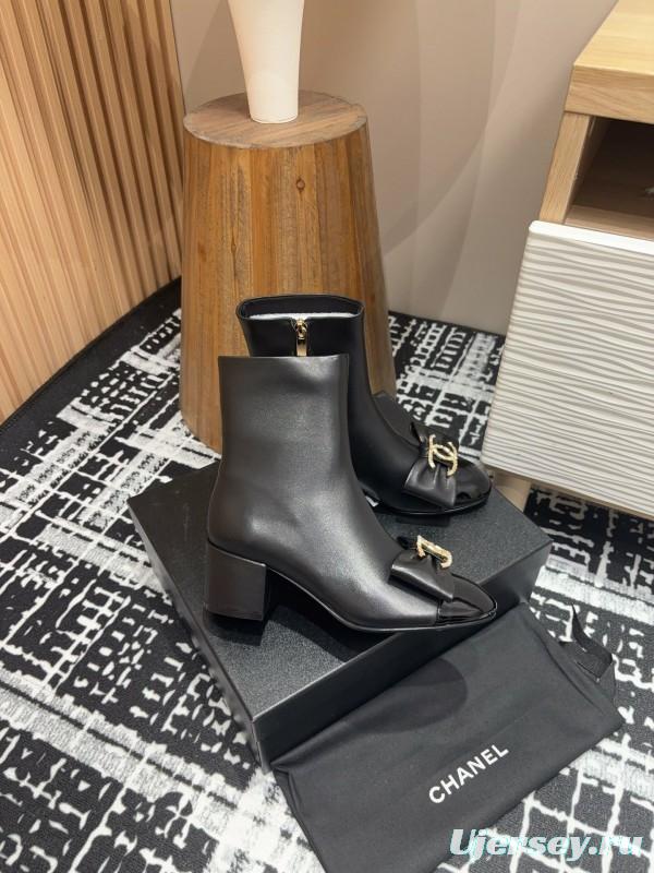 Chanel 2025 SS Bow CC Crystal Buckle Ankle Boots - LY00340/LY00350